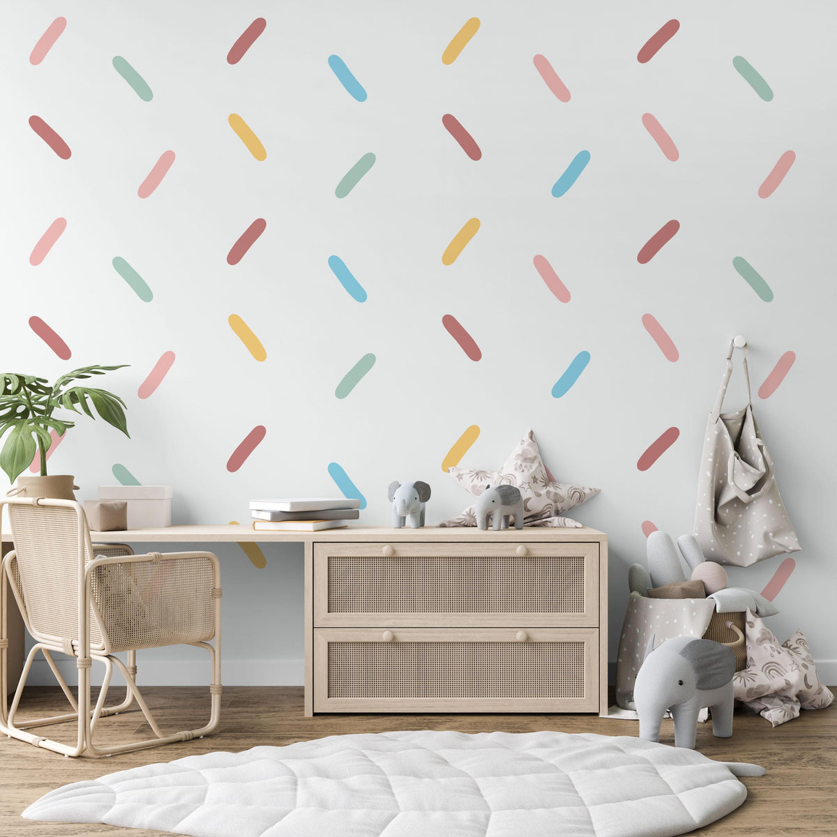 Sprinkle Wall Stickers, Confetti Wall Decals, Colourful Sprinkle Nursery Decor, Gender Neutral Kids Room Playroom Peel and Stick Art