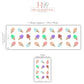 Ice Cream Wall Stickers, Colourful Ice Cream Nursery Decor, Rainbow Cone Wall Decals, Kids Room Playroom Peel and Stick Wall Art