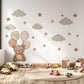 Teddy Bear Wall Stickers, Teddy Bear Balloon Nursery Decor, Cloud Star Wall Decals, Neutral Kids Room Baby Peel and Stick Wall Art