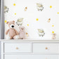 Sheep Wall Stickers, Lamb Nursery Decor, Counting Sheep Star Wall Decals, Gender Neutral Kids Room Baby Peel and Stick Wall Art
