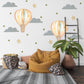 Hot Air Balloon Wall Stickers, Teddy Bear Nursery Decor, Cloud Star Wall Decals, Gender Neutral Kids Room Baby Peel and Stick Art