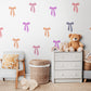 Bow Wall Stickers, Colourful Coquette Nursery Decor, Bright Bow Wall Decals, Girls Kids Room Playroom Baby Peel and Stick Wall Art