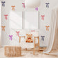 Bow Wall Stickers, Colourful Coquette Nursery Decor, Bright Bow Wall Decals, Girls Kids Room Playroom Baby Peel and Stick Wall Art