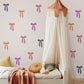Bow Wall Stickers, Colourful Coquette Nursery Decor, Bright Bow Wall Decals, Girls Kids Room Playroom Baby Peel and Stick Wall Art