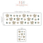 Flower Wall Stickers, Neutral Blossom Nursery Decor, Watercolour Leaf Floral Wall Decals, Gender Neutral Kids Room Peel and Stick Art