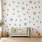 Flower Wall Stickers, Neutral Blossom Nursery Decor, Watercolour Leaf Floral Wall Decals, Gender Neutral Kids Room Peel and Stick Art