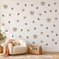 Flower Wall Stickers, Neutral Blossom Nursery Decor, Watercolour Leaf Floral Wall Decals, Gender Neutral Kids Room Peel and Stick Art