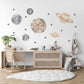 Planet Wall Stickers, Boho Space Nursery Decor, Neutral Planet Star Wall Decals, Kids Room Gender Neutral Baby Peel and Stick Art