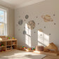 Planet Wall Stickers, Boho Space Nursery Decor, Neutral Planet Star Wall Decals, Kids Room Gender Neutral Baby Peel and Stick Art