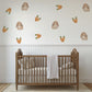 Bunny Wall Stickers, Bunny Carrot Nursery Decor, Rabbit Wall Decals, Neutral Kids Room Baby Easter Peel and Stick Wall Art