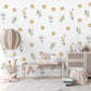 Wildflower Wall Stickers, Meadow Nursery Decor, Daisy and Leaf Wall Decals, Neutral Floral Kids Room, Peel and Stick Flowers