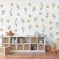 Wildflower Wall Stickers, Meadow Nursery Decor, Daisy and Leaf Wall Decals, Neutral Floral Kids Room, Peel and Stick Flowers