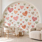 Heart Wall Stickers, Boho Watercolour Heart Nursery Decor, Earthy Heart Wall Decals, Kids Room Neutral Baby Peel and Stick Wall Art