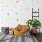 Squiggle Wall Stickers, Pastel Heart and Sparkle Decals, Abstract Confetti Girls Room Decor, Playroom, Peel and Stick