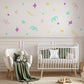Squiggle Wall Stickers, Pastel Heart and Sparkle Decals, Abstract Confetti Girls Room Decor, Playroom, Peel and Stick