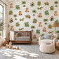 Jungle Wall Stickers, Jungle Animal Nursery Decor, Tiger Monkey Sloth Wall Decals, Kids Room Gender Neutral Baby Peel and Stick Art
