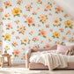 Floral Wall Stickers, Boho Daisy Meadow Nursery Decor, Watercolour Flower Wall Decals, Girls Kids Room Baby Peel and Stick Wall Art