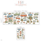 Car Wall Stickers, Vintage Vehicle Nursery Decor, Camper Van Truck Wall Decals, Boys Kids Room Neutral Peel and Stick Wall Art