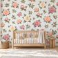 Floral Wall Stickers, Blush Camellia Nursery Decor, Watercolour Flower Wall Decals, Girls Kids Room Bedroom Baby Peel and Stick Art