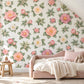 Floral Wall Stickers, Blush Camellia Nursery Decor, Watercolour Flower Wall Decals, Girls Kids Room Bedroom Baby Peel and Stick Art