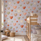 Heart Wall Stickers, Terracotta Heart Nursery Decor, Boho Earthy Heart Wall Decals, Kids Room Gender Neutral Baby Peel and Stick Art