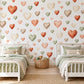 Heart Wall Stickers, Terracotta Heart Nursery Decor, Boho Earthy Heart Wall Decals, Kids Room Gender Neutral Baby Peel and Stick Art