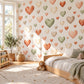 Heart Wall Stickers, Terracotta Heart Nursery Decor, Boho Earthy Heart Wall Decals, Kids Room Gender Neutral Baby Peel and Stick Art