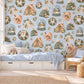 Christmas Wall Stickers, Cozy Winter Nursery Decor, Snow Globe Gingerbread Wreath Wall Decals, Kids Room Festive Peel and Stick Art