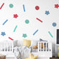 Confetti Wall Stickers, Colourful Shapes Playroom Decor, Star Dot Dash Wall Decals, Kids Room Nursery, Peel and Stick