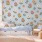 Boho Floral Wall Stickers, Daisy Nursery Decor, Wildflower Wall Decals, Girls Kids Room Sage Green Terracotta Peel and Stick Art
