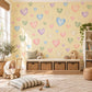 Heart Wall Stickers, Pastel Rainbow Nursery Decor, Watercolour Heart Wall Decals, Kids Room Gender Neutral Peel and Stick Art
