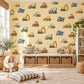 Construction Wall Stickers, Digger Truck Boys Nursery Decor, Excavator Tractor Wall Decals, Kids Room Peel and Stick Wall Art
