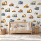 Construction Wall Stickers, Digger Truck Boys Nursery Decor, Excavator Tractor Wall Decals, Kids Room Peel and Stick Wall Art
