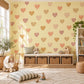 Boho Heart Wall Stickers, Terracotta Peach Nursery Decor, Patchwork Heart Wall Decals, Girls Kids Room Earthy Peel and Stick Art