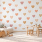 Boho Heart Wall Stickers, Terracotta Peach Nursery Decor, Patchwork Heart Wall Decals, Girls Kids Room Earthy Peel and Stick Art