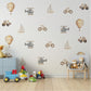 Transport Wall Stickers, Boho Neutral Nursery Decor, Tractor Digger Helicopter Wall Decals, Baby Boy Kids Room Peel and Stick Art