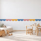 Scallop Wall Border Stickers, Blue Pink Mustard Nursery Decor, Scalloped Wall Decals, Kids Room Playroom Border Peel and Stick Wall Trim