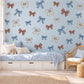 Bow Wall Stickers, Ribbon Nursery Decor, Blue Rust Cream Bow Wall Decals, Coquette Girls Kids Room Boho Peel and Stick Wall Art