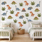 Dinosaur Wall Stickers, Dino Nursery Decor, T Rex Triceratops Volcano Wall Decals, Boys Kids Room Jurassic Peel and Stick Wall Art