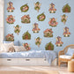 Garden Fairy Wall Stickers, Sage Mauve Fairy Nursery Decor, Toadstool Fairy House Wall Decals, Girls Room Woodland Peel and Stick Wall Art