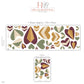 Heart Wall Stickers, Burgundy Sage Mustard Nursery Decor, Geometric Folded Heart Wall Decals, Boho Kids Room Peel and Stick Wall Art