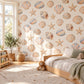 Seashell Wall Stickers, Beach Nursery Decor, Shell Starfish Wall Decals, Coastal Ocean Kids Room Pastel Peel and Stick Wall Art