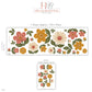 Flower Wall Stickers, Folk Floral Nursery Decor, Pink Mustard Daisy Wall Decals, Boho Girls Kids Room Retro Peel and Stick Wall Art