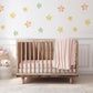 Smiley Star Wall Stickers, Happy Star Nursery Decor, Colourful Watercolour Star Wall Decals, Kids Room, Peel and Stick