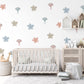 Mushroom Wall Stickers, Boho Flower Nursery Decor, Muted Woodland Wall Decals, Gender Neutral Kids Room Baby Peel and Stick Art