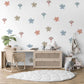 Mushroom Wall Stickers, Boho Flower Nursery Decor, Muted Woodland Wall Decals, Gender Neutral Kids Room Baby Peel and Stick Art