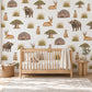 Safari Wall Stickers, African Animal Nursery Decor, Hippo Buffalo Meerkat Wall Decals, Kids Room Savanna Baobab Peel and Stick Wall Art
