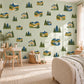 Mountain Wall Stickers, Alpine Nursery Decor, Pine Tree Chalet Wall Decals, Boys Kids Room Adventure Landscape Peel and Stick Wall Art