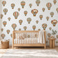 Hot Air Balloon Wall Stickers, Balloon Nursery Decor, Vintage Travel Wall Decals, Kids Room Sage Terracotta Mustard Peel and Stick Wall Art