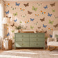 Butterfly Wall Stickers, Vintage Butterfly Nursery Decor, Blue Orange Butterfly Wall Decals, Girls Kids Room Garden Peel and Stick Wall Art